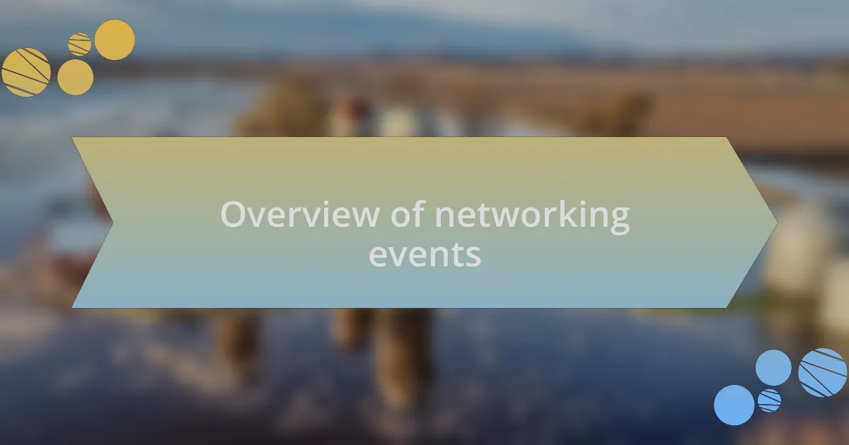 Overview of networking events