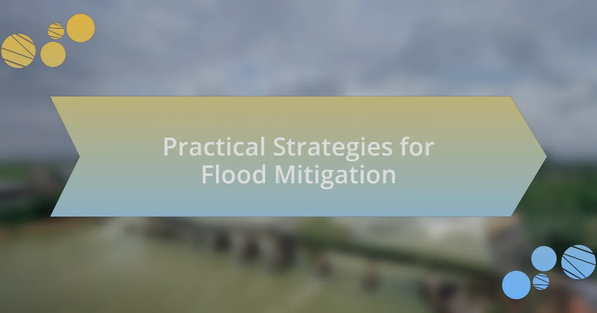 Practical Strategies for Flood Mitigation