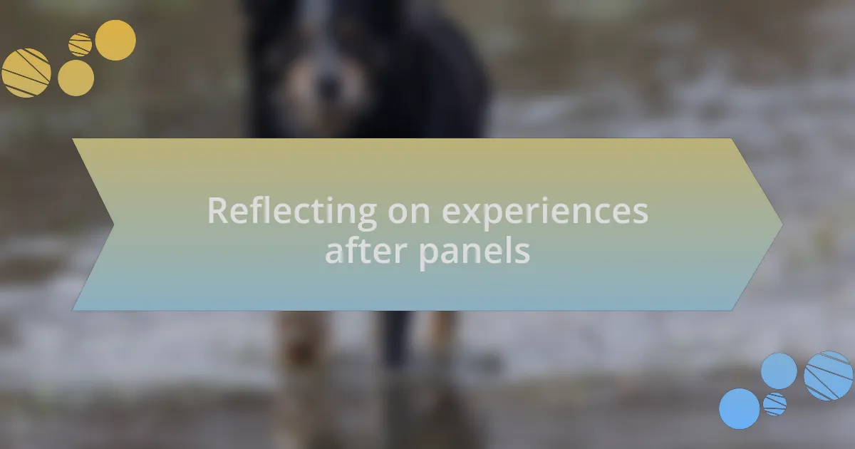 Reflecting on experiences after panels