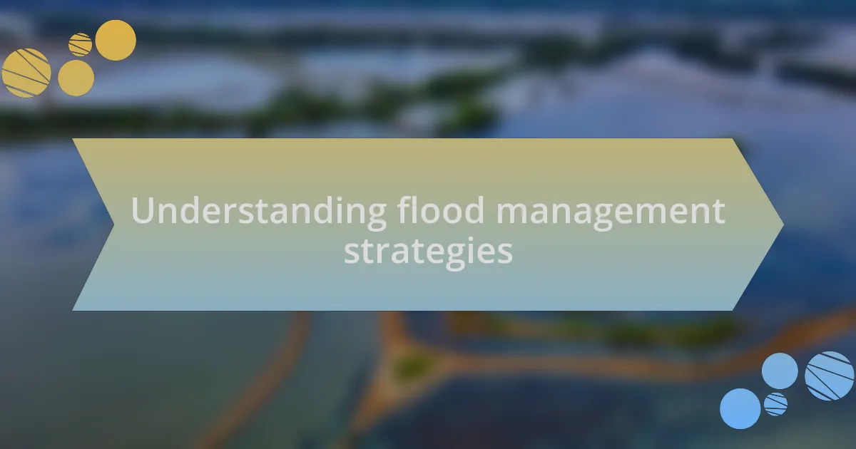 Understanding flood management strategies