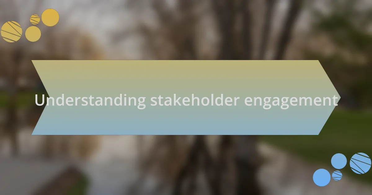 Understanding stakeholder engagement